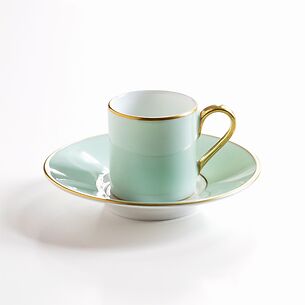 Porcelaine de Limoges Mokkatasse Mintgrün/Golddekor