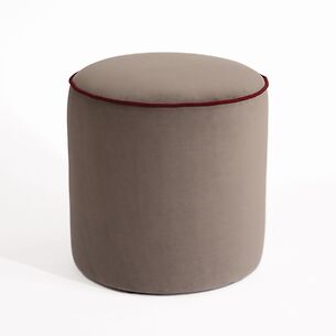 Samtpouf Audrey Sand/Weinrot