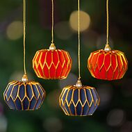 Weihnachtsbaumschmuck Lampeeon Blau 6 Stück