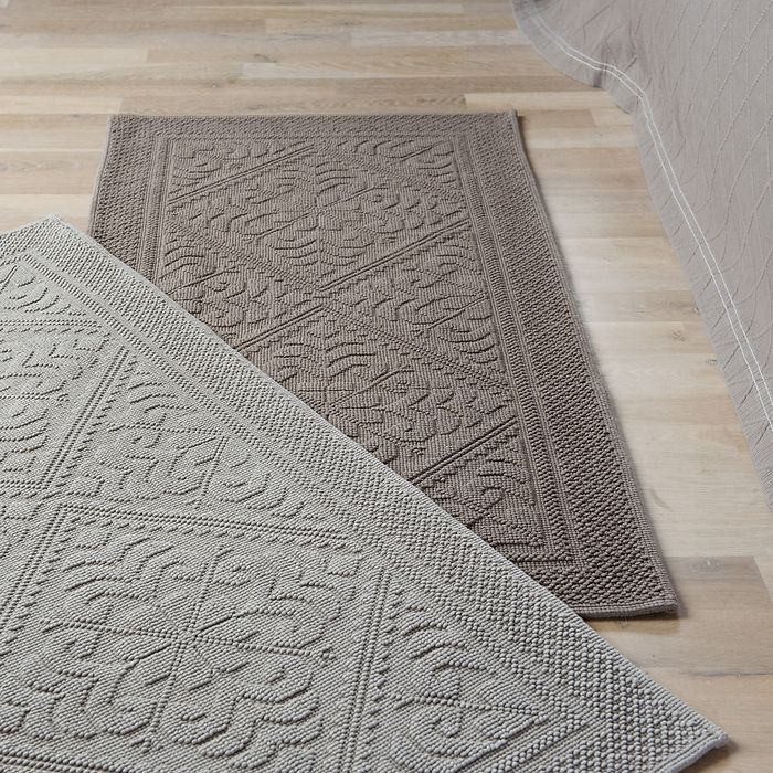 Bettvorleger und Badeteppich Jacquard Taupe