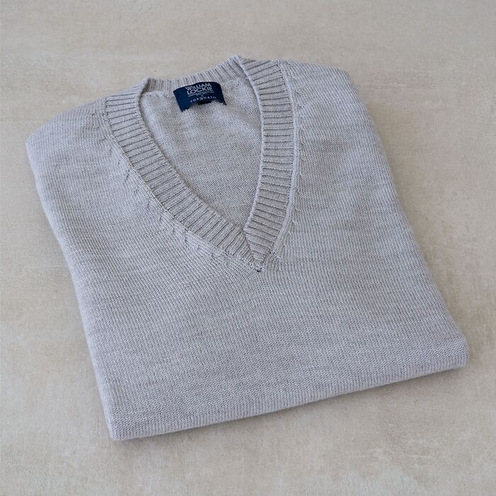 Merino-Pullover von William Lockie Pearl Grey Gr. L