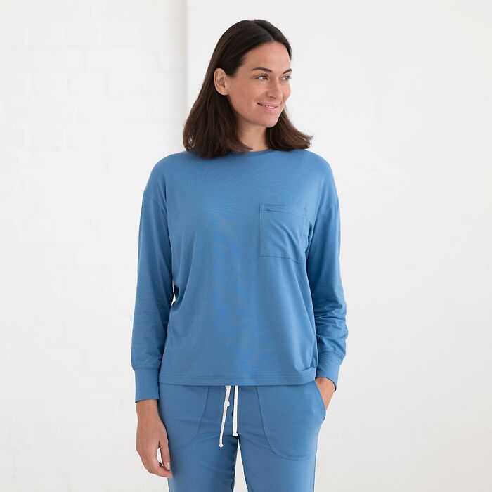 Sunday in Bed X Torquato Langarmshirt Estelle Blau XL