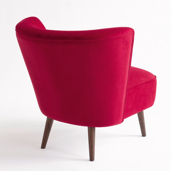 Mid-Century-Sessel Kopenhagen Ruby Velvet