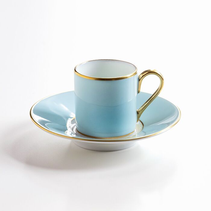 Porcelaine de Limoges Mokkatasse mit Golddekor Opal